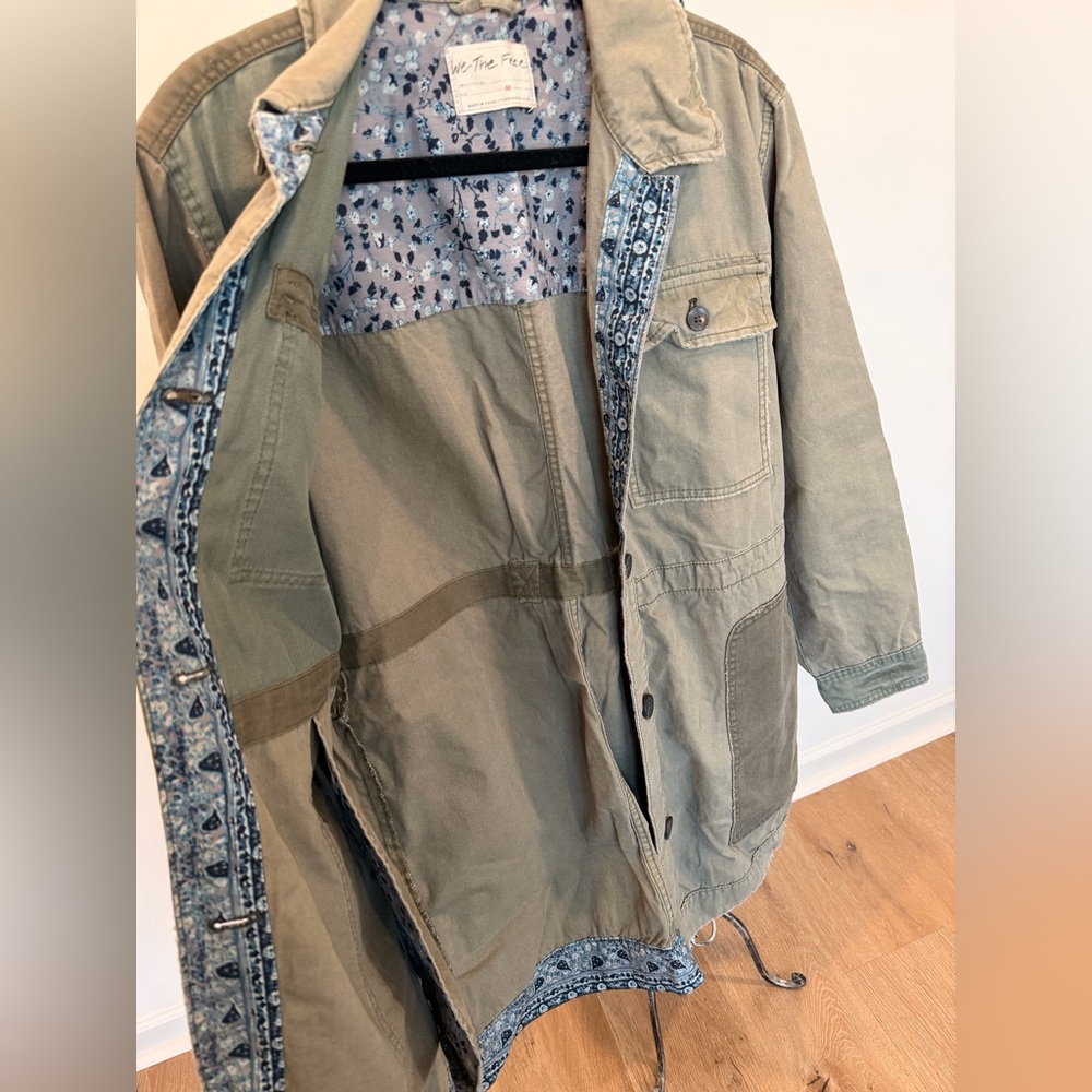 Free People Olive Patchwork Utility Jacket - image 7